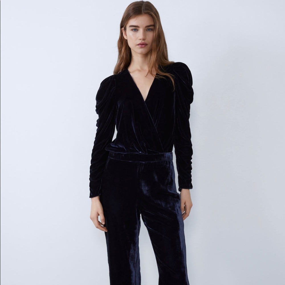 Zara velvet bodysuit
